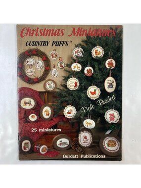 Vintage Dale Burdett Country Puffs Christmas Miniatures Cross-Stitch Book
